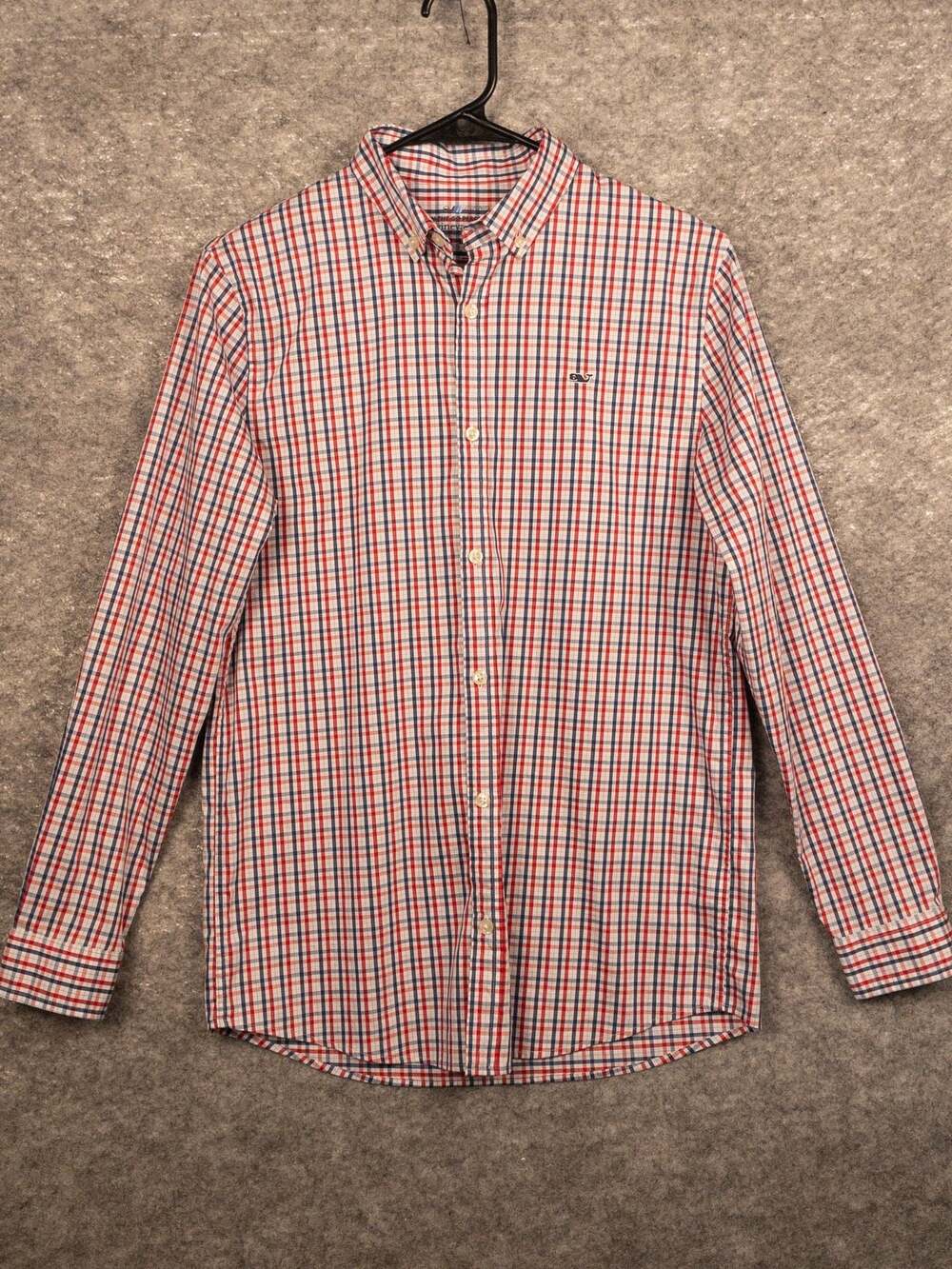 Vineyard Vines On-The-Go Performance Brrr Gingham Check Button Down Boys L(16)